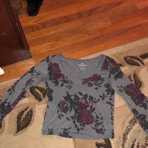 rose crop top long sleeve